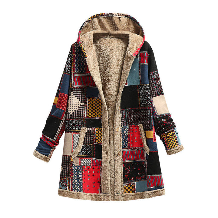Nena - Lange Mouw Knoopsluiting Mit Kapuze Jacke