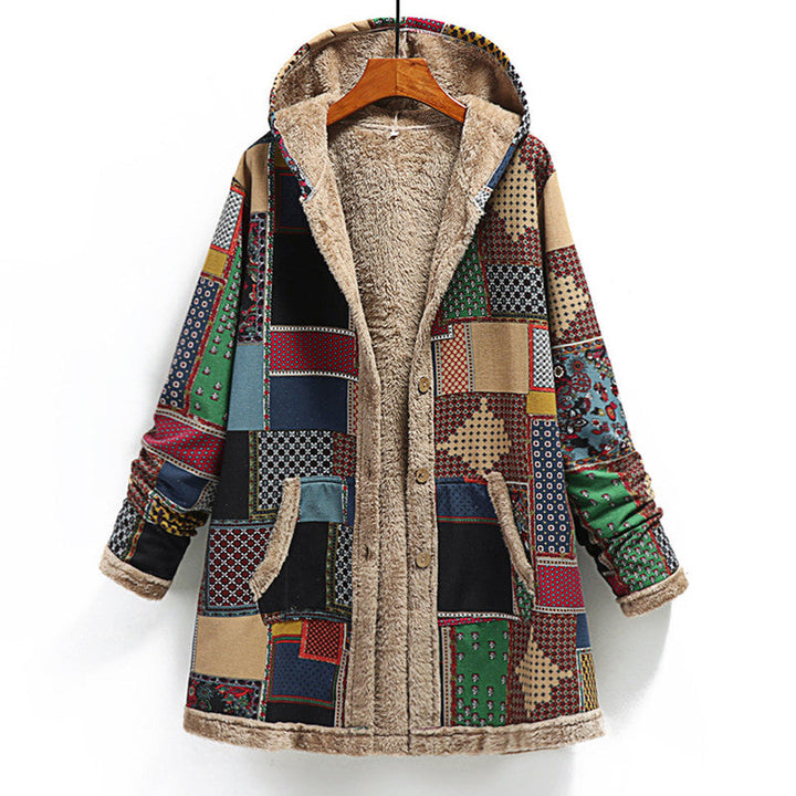 Nena - Lange Mouw Knoopsluiting Mit Kapuze Jacke