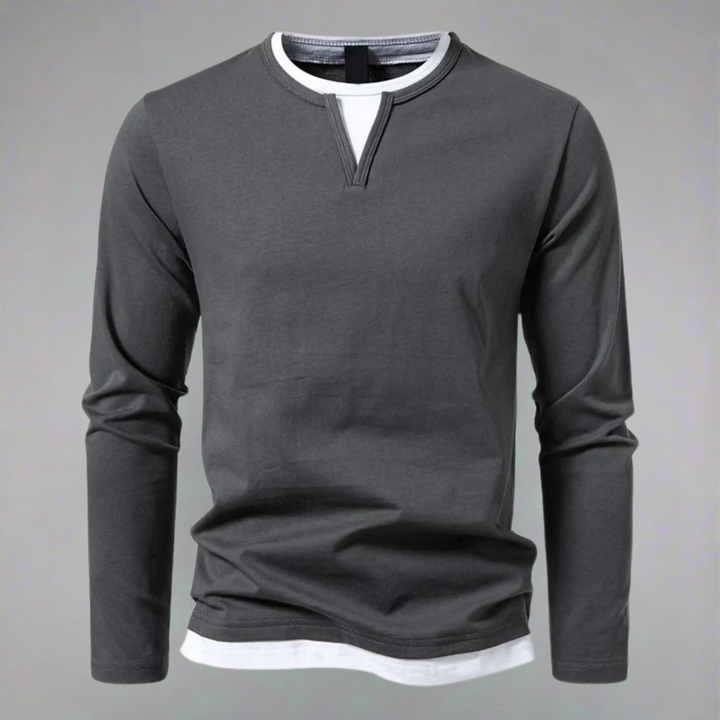 Willis - Langarmshirt mit V-Ausschnitt, moderner Stil