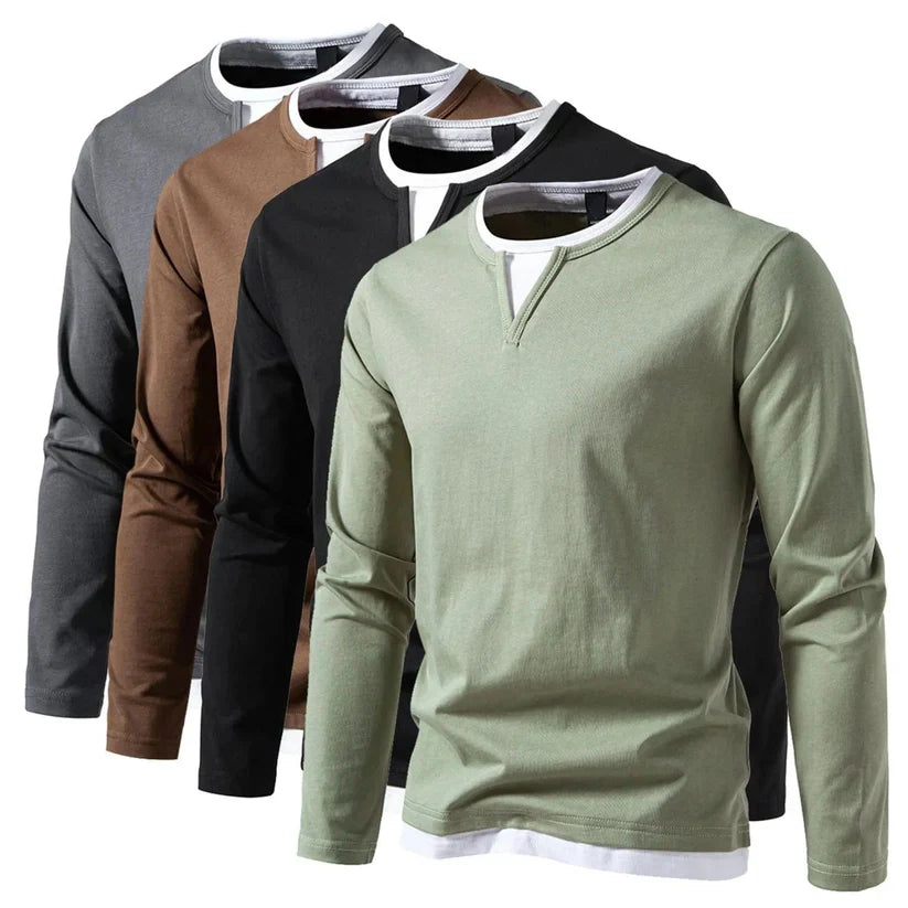 Willis - Langarmshirt mit V-Ausschnitt, moderner Stil