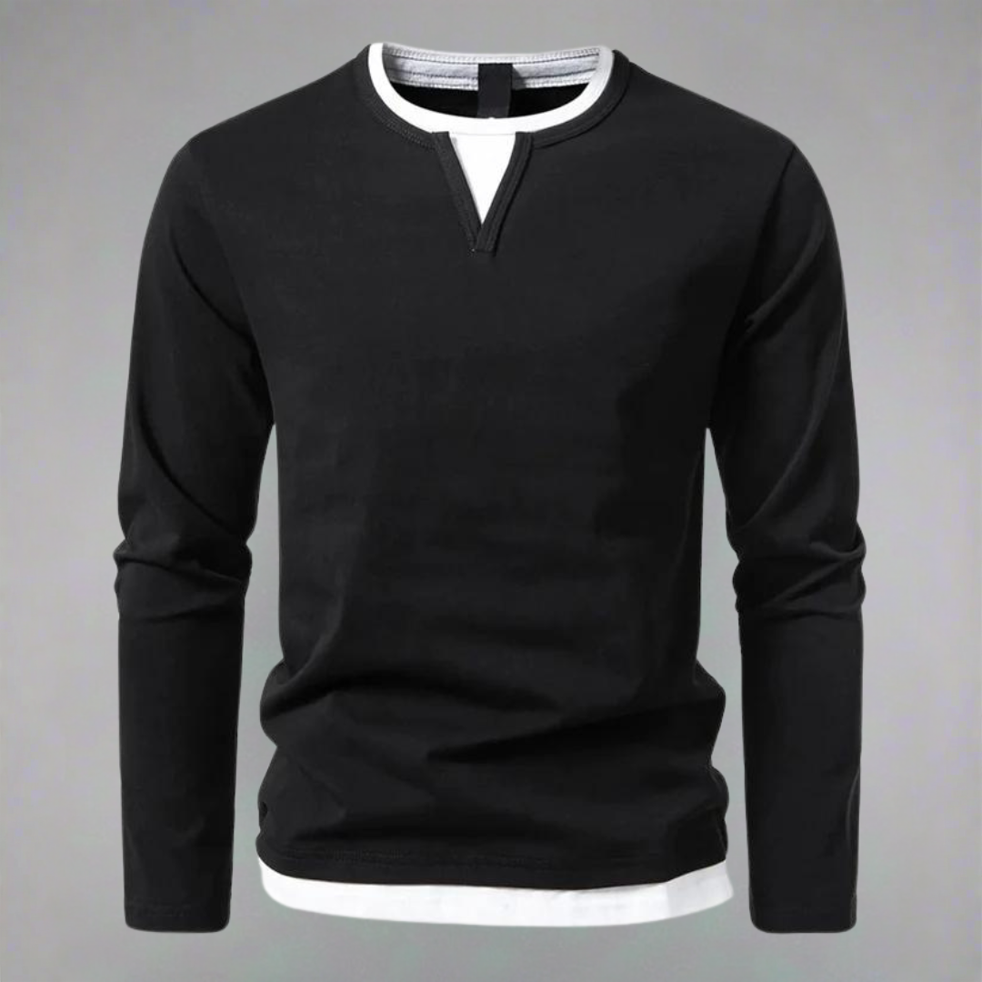 Willis - Langarmshirt mit V-Ausschnitt, moderner Stil