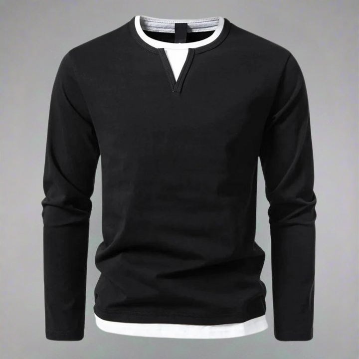 Willis - Langarmshirt mit V-Ausschnitt, moderner Stil