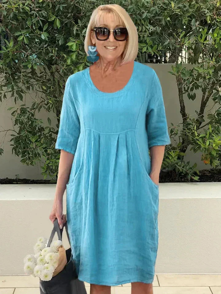 Sophia - Lockeres Kleid mit Tasche