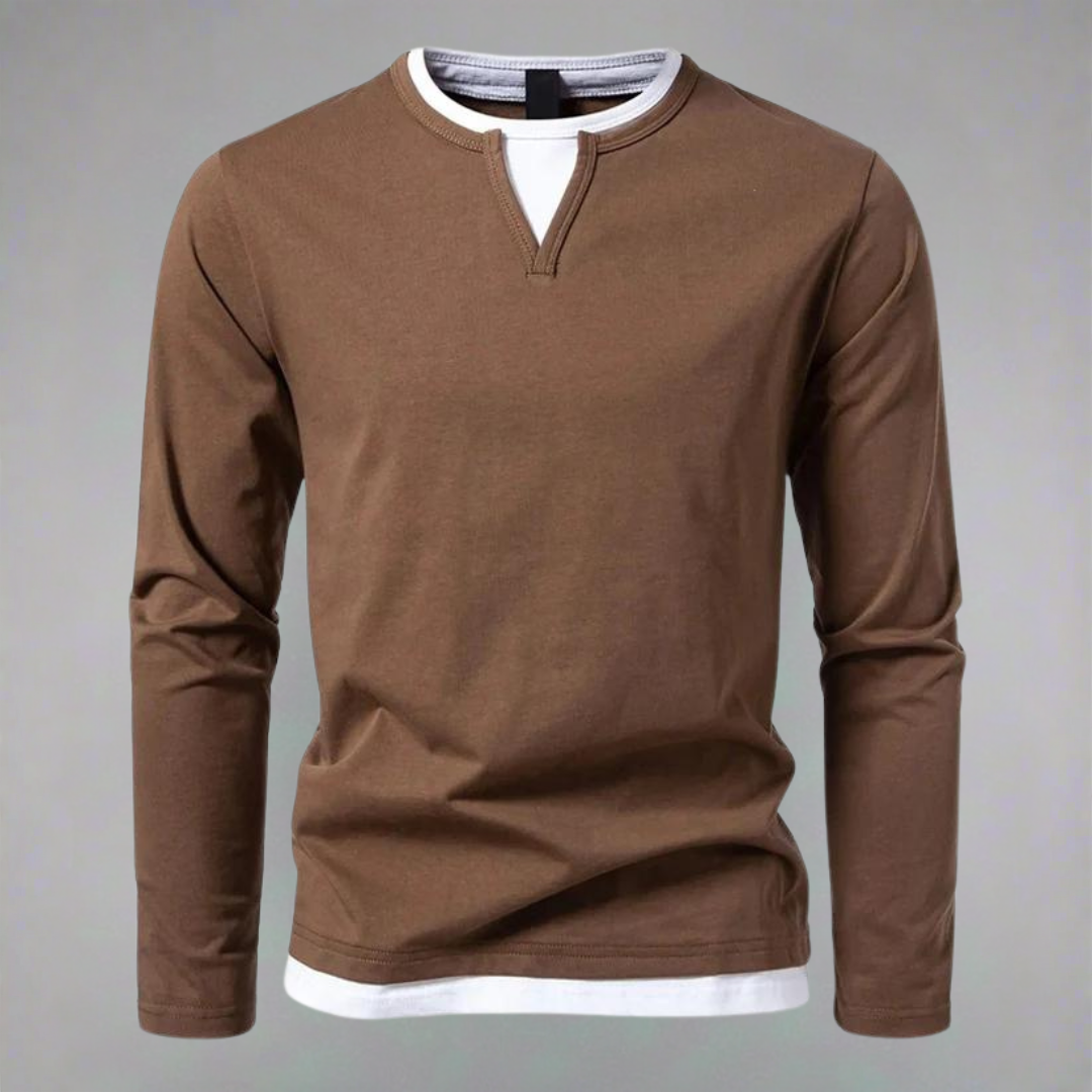 Willis - Langarmshirt mit V-Ausschnitt, moderner Stil