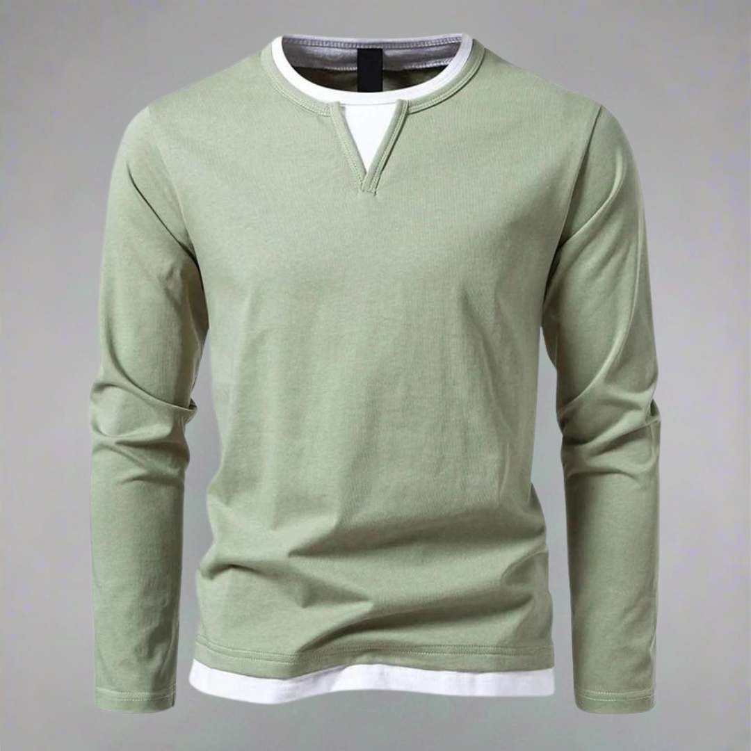 Willis - Langarmshirt mit V-Ausschnitt, moderner Stil
