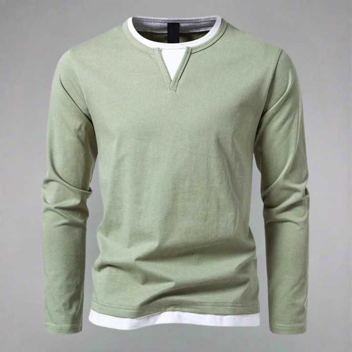 Willis - Langarmshirt mit V-Ausschnitt, moderner Stil