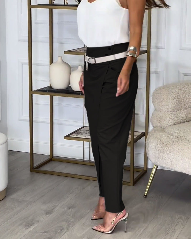 Cora - Patchwork-Hose mit Gürtel
