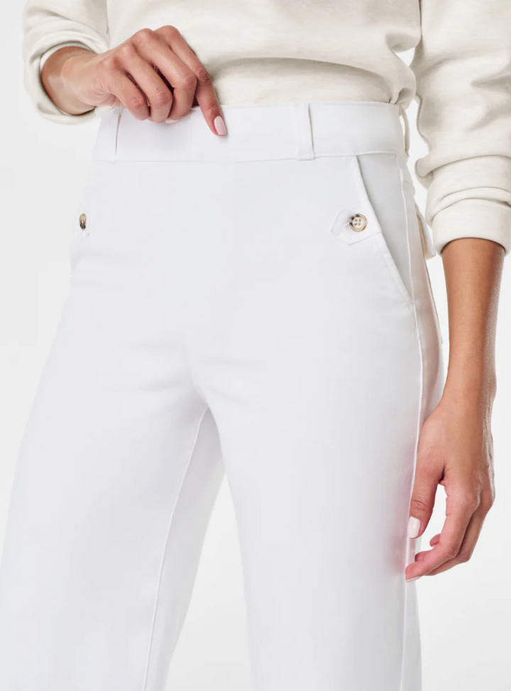 Alva - Taillenkontrollierende Twill Cropped Weite Hose