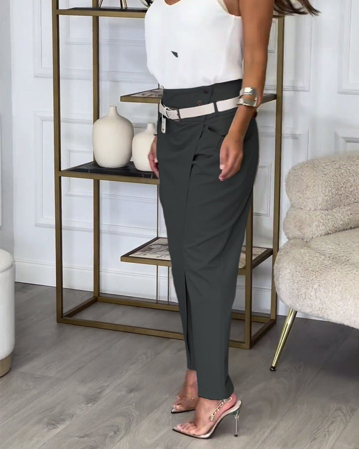 Cora - Patchwork-Hose mit Gürtel