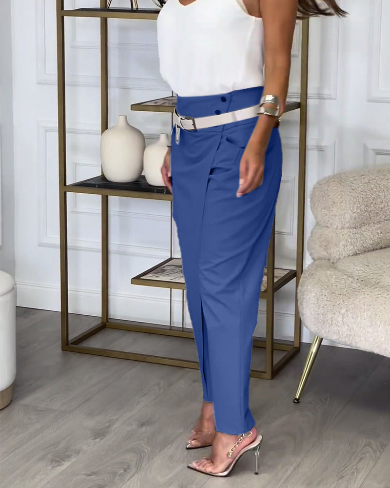 Cora - Patchwork-Hose mit Gürtel