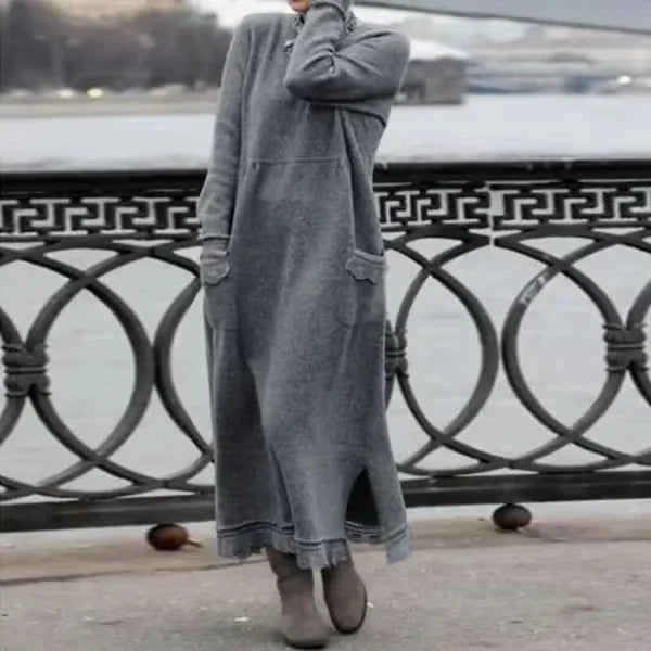Doris - Langes Kleid aus Wolle und Baumwolle