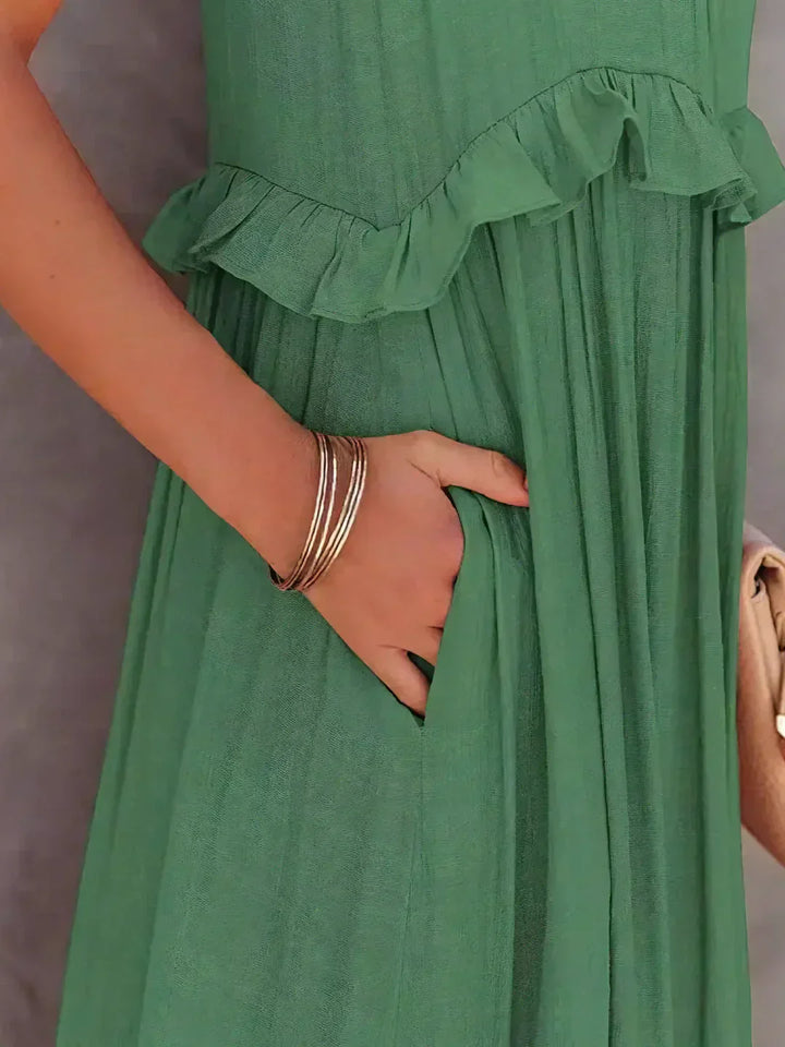 Charlize - Maxikleid mit Nackenträger und Taschen