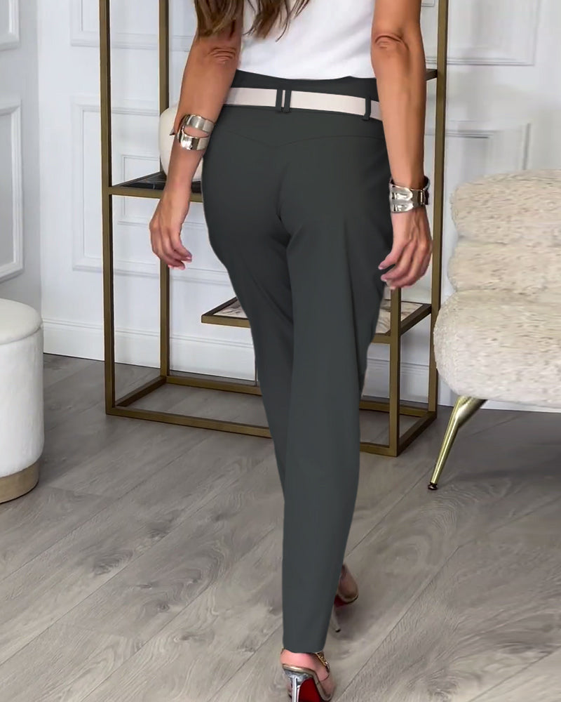 Cora - Patchwork-Hose mit Gürtel