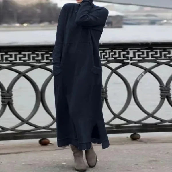 Doris - Langes Kleid aus Wolle und Baumwolle