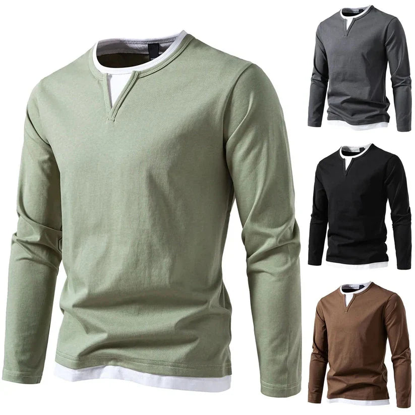 Willis - Langarmshirt mit V-Ausschnitt, moderner Stil