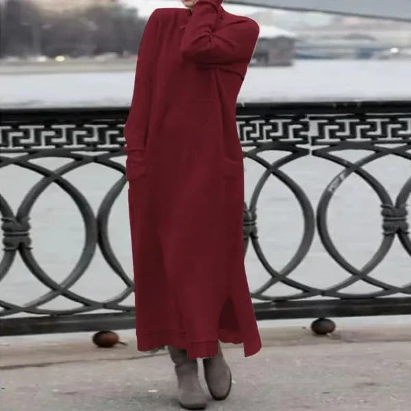 Doris - Langes Kleid aus Wolle und Baumwolle