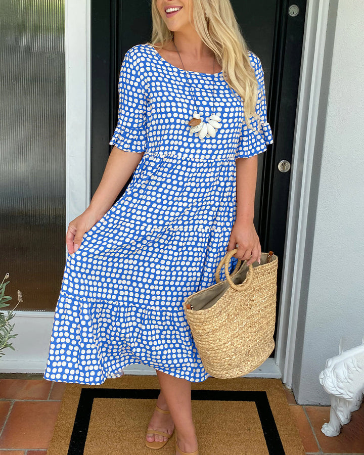 Seyfried - Midi-Kleid mit Rundhalsausschnitt und Punktemuster