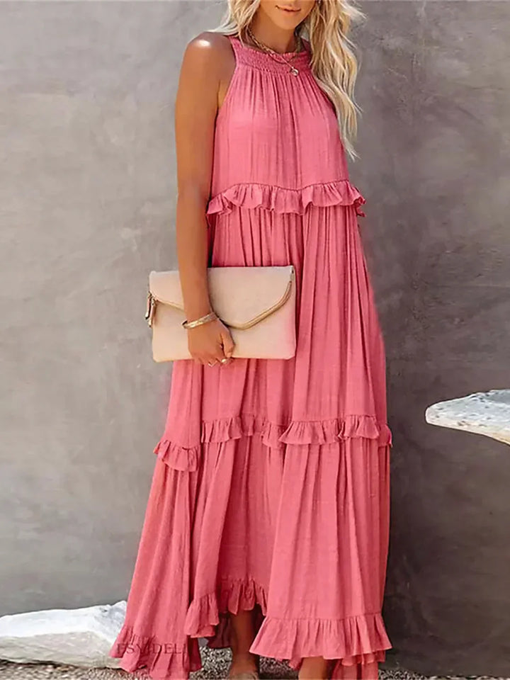 Charlize - Maxikleid mit Nackenträger und Taschen