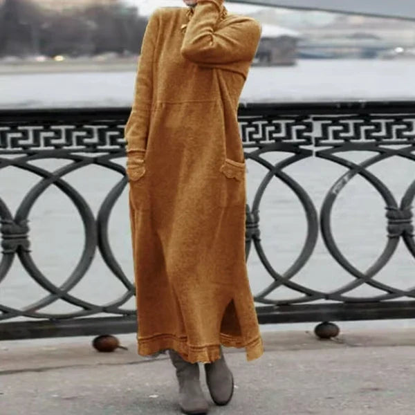 Doris - Langes Kleid aus Wolle und Baumwolle