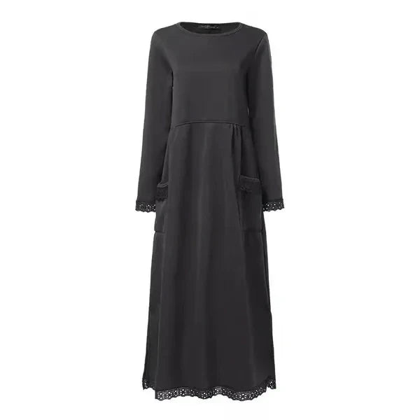 Doris - Langes Kleid aus Wolle und Baumwolle
