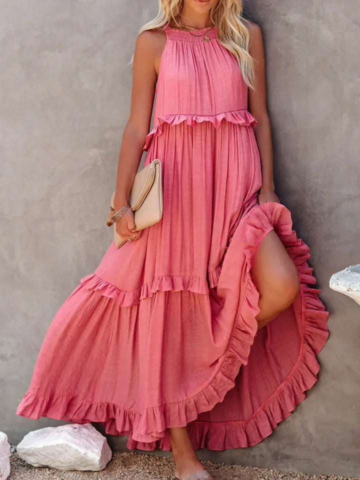 Charlize - Maxikleid mit Nackenträger und Taschen