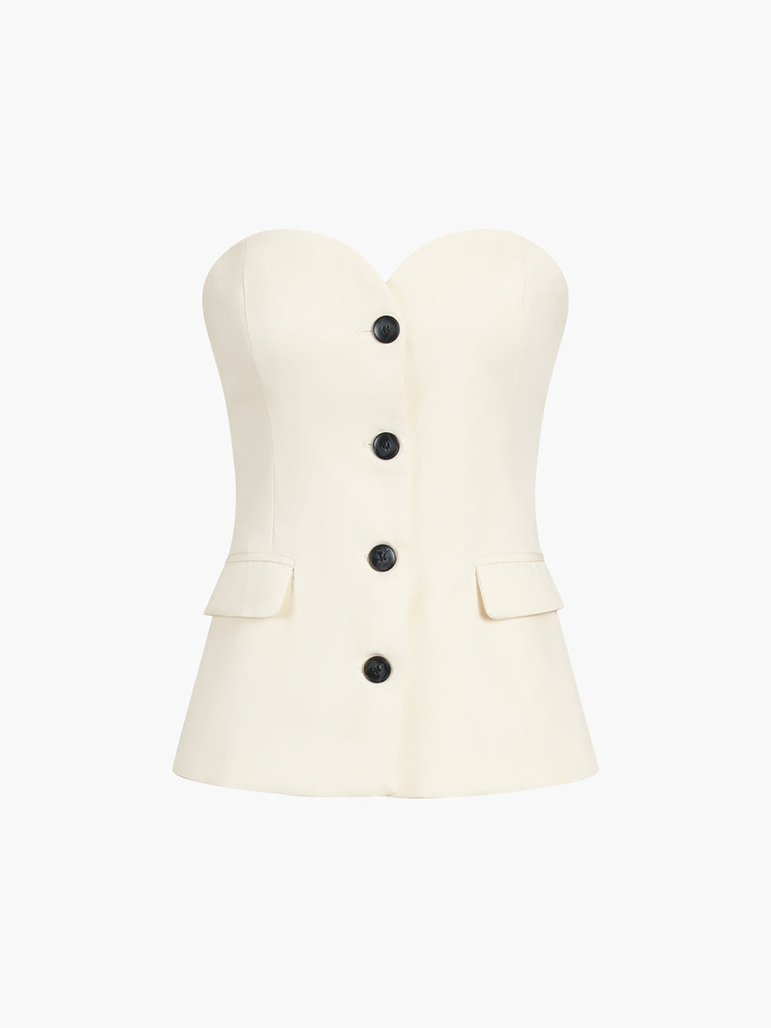 Margo - Einfarbiges Tube-Top mit Weit geschnittenen Hosen Set