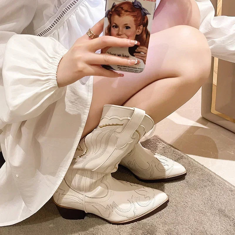 Nina - Cowboy-Stiefel in mittlerer Höhe