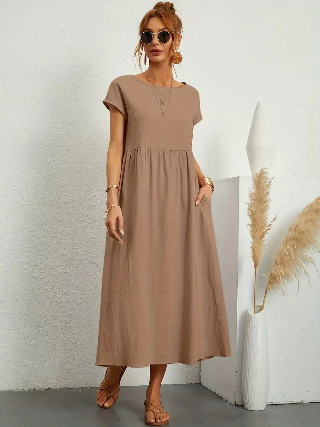 Keira - Leichtes, weiches Baumwollkleid mit Taschen