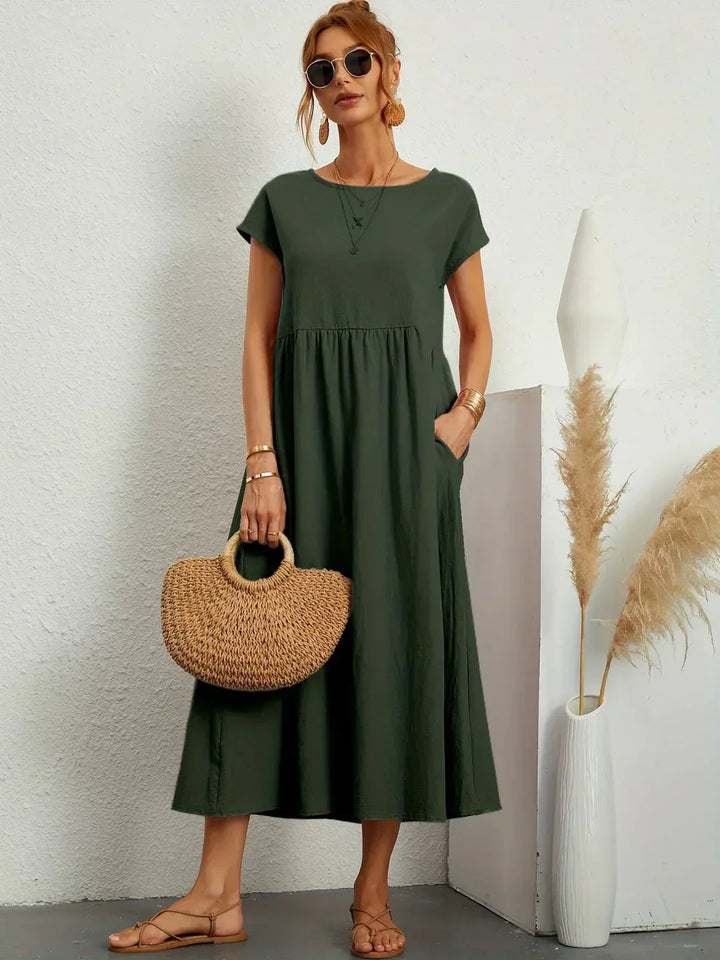 Keira - Leichtes, weiches Baumwollkleid mit Taschen