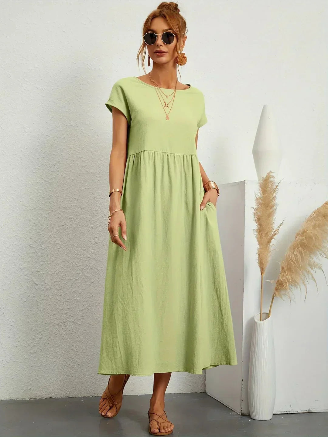 Keira - Leichtes, weiches Baumwollkleid mit Taschen