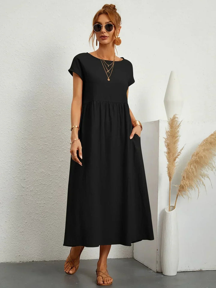 Keira - Leichtes, weiches Baumwollkleid mit Taschen