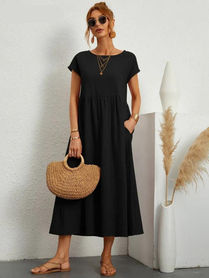 Ruby - Elegantes Kleid aus Baumwolle und Leinen