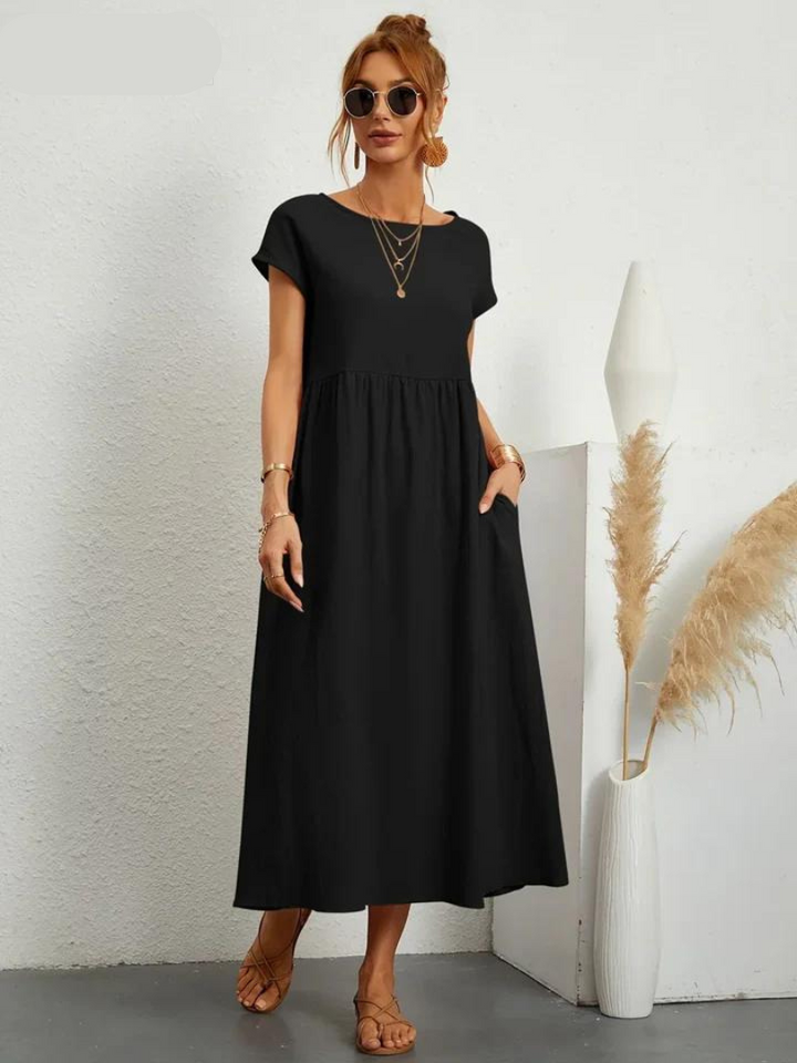 Ruby - Elegantes Kleid aus Baumwolle und Leinen