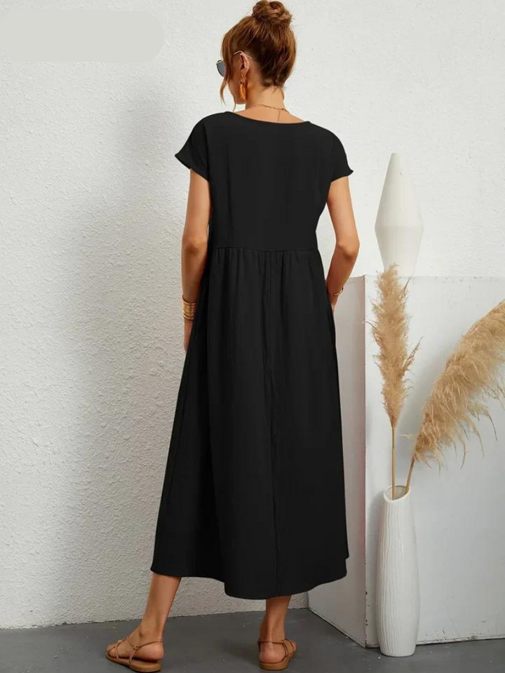 Ruby - Elegantes Kleid aus Baumwolle und Leinen