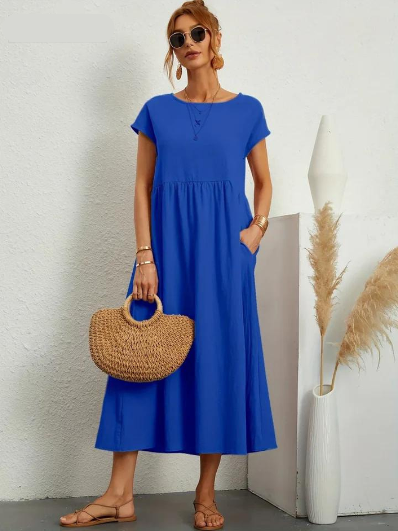 Ruby - Elegantes Kleid aus Baumwolle und Leinen