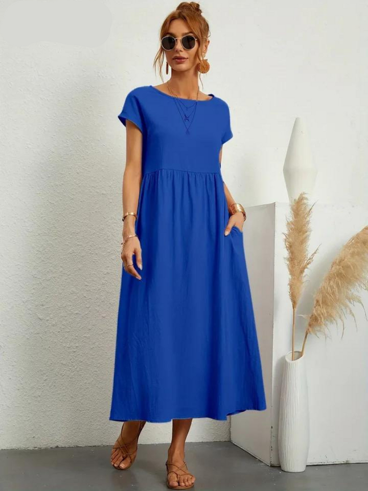 Ruby - Elegantes Kleid aus Baumwolle und Leinen