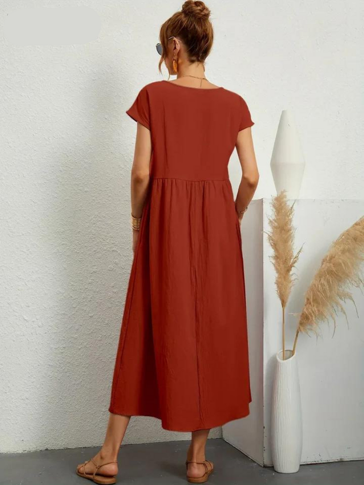 Ruby - Elegantes Kleid aus Baumwolle und Leinen