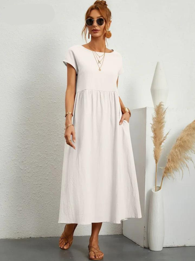 Ruby - Elegantes Kleid aus Baumwolle und Leinen