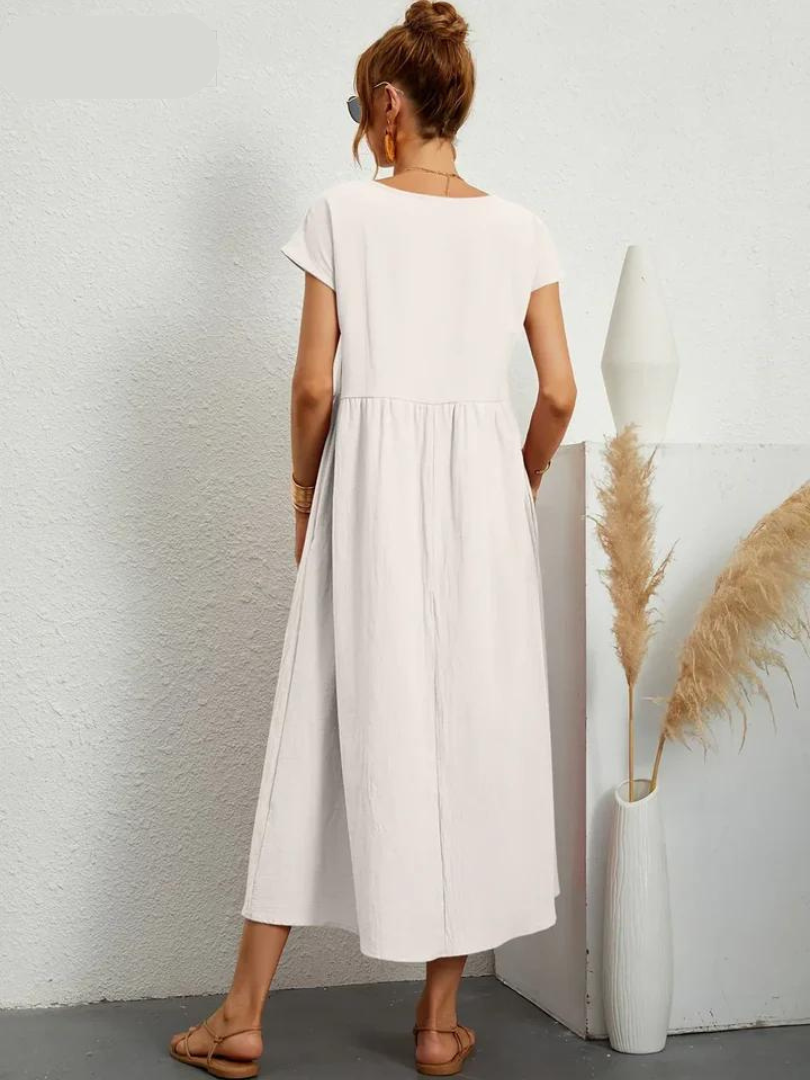 Ruby - Elegantes Kleid aus Baumwolle und Leinen