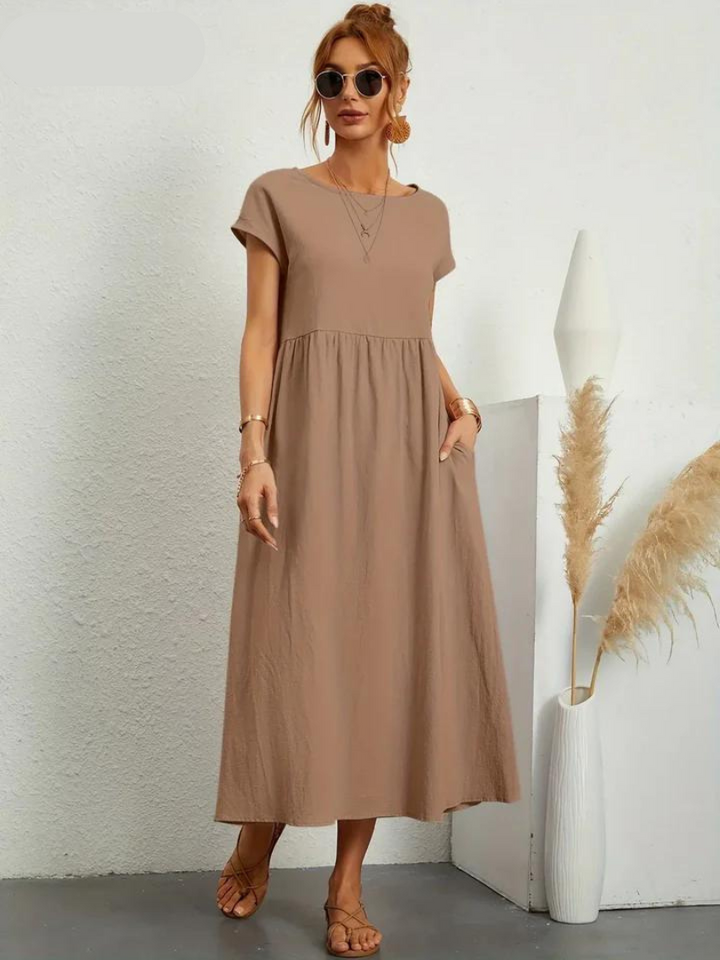 Ruby - Elegantes Kleid aus Baumwolle und Leinen