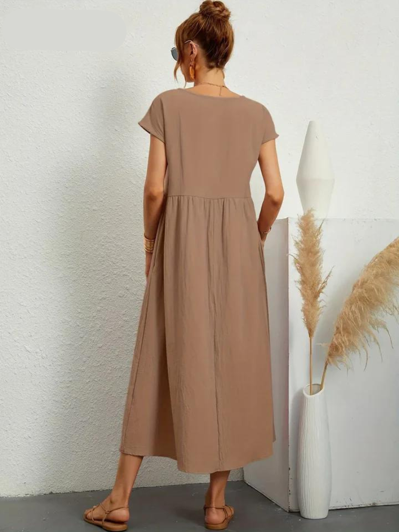 Ruby - Elegantes Kleid aus Baumwolle und Leinen