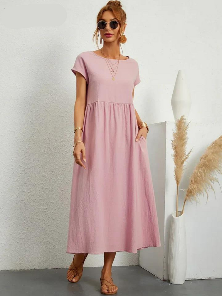 Ruby - Elegantes Kleid aus Baumwolle und Leinen