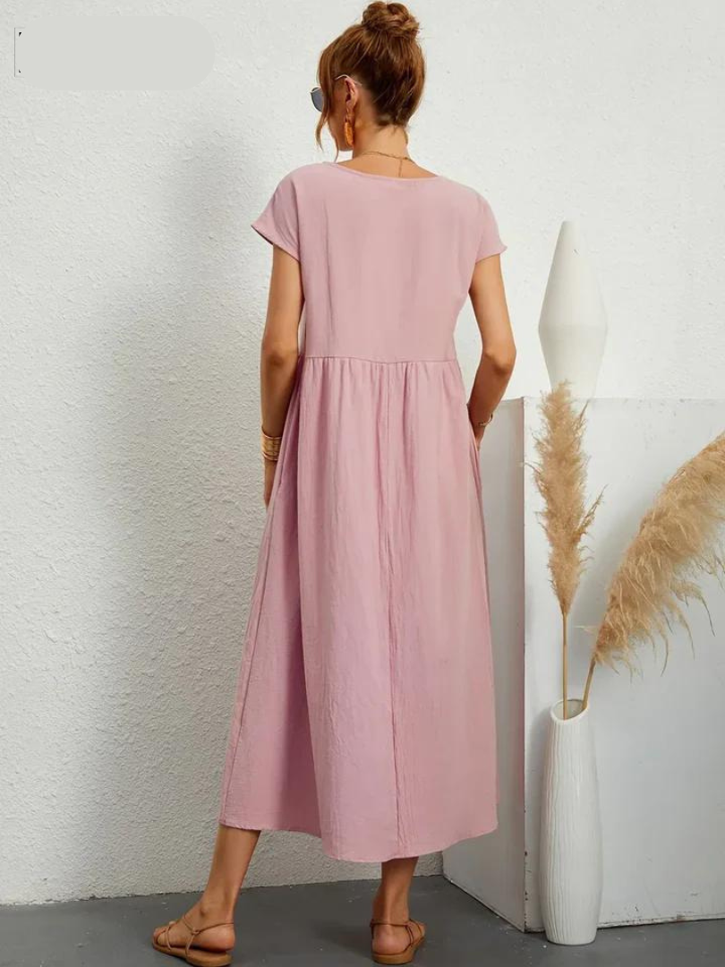 Ruby - Elegantes Kleid aus Baumwolle und Leinen