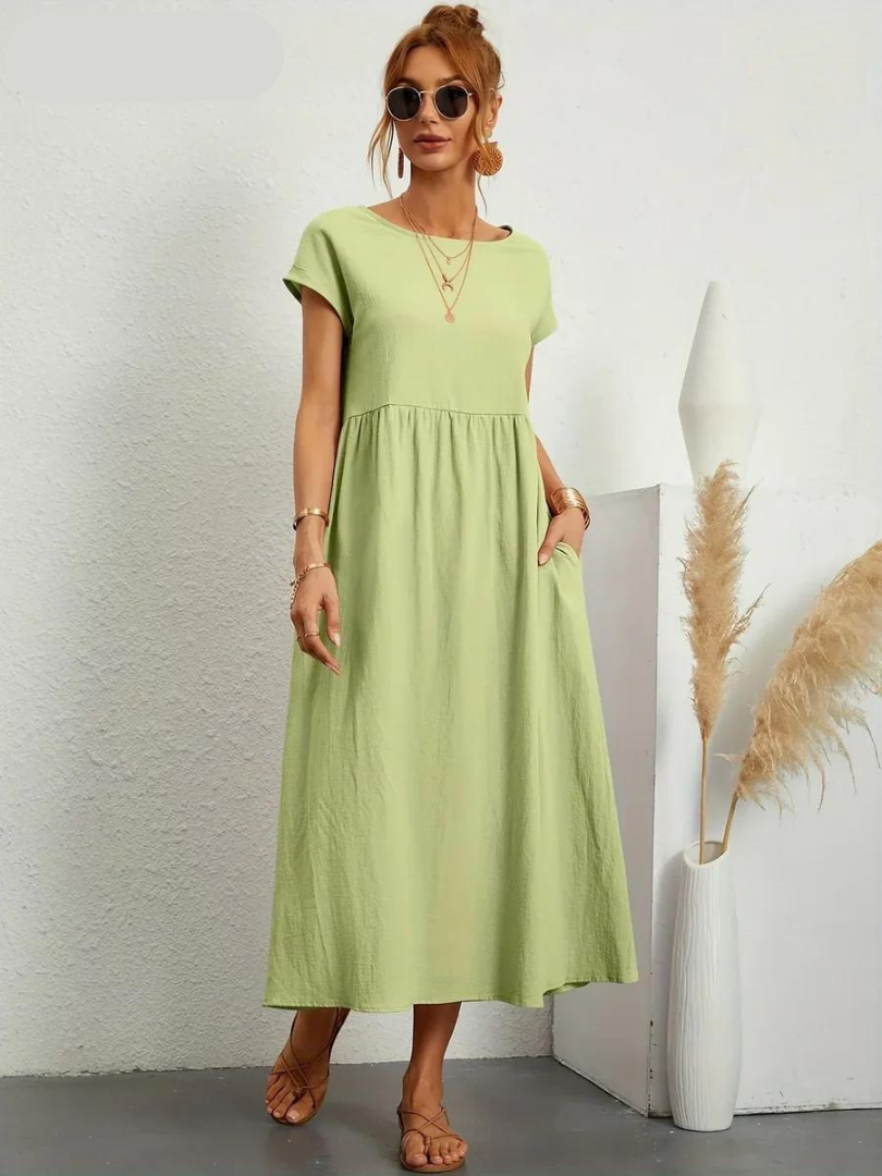 Ruby - Elegantes Kleid aus Baumwolle und Leinen