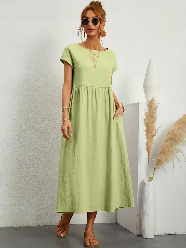 Ruby - Elegantes Kleid aus Baumwolle und Leinen