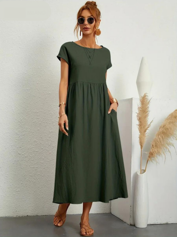 Ruby - Elegantes Kleid aus Baumwolle und Leinen