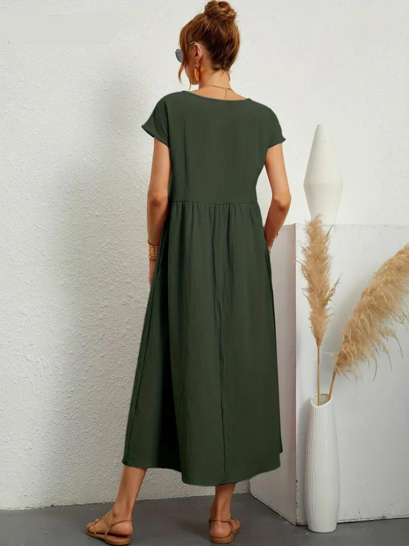 Ruby - Elegantes Kleid aus Baumwolle und Leinen