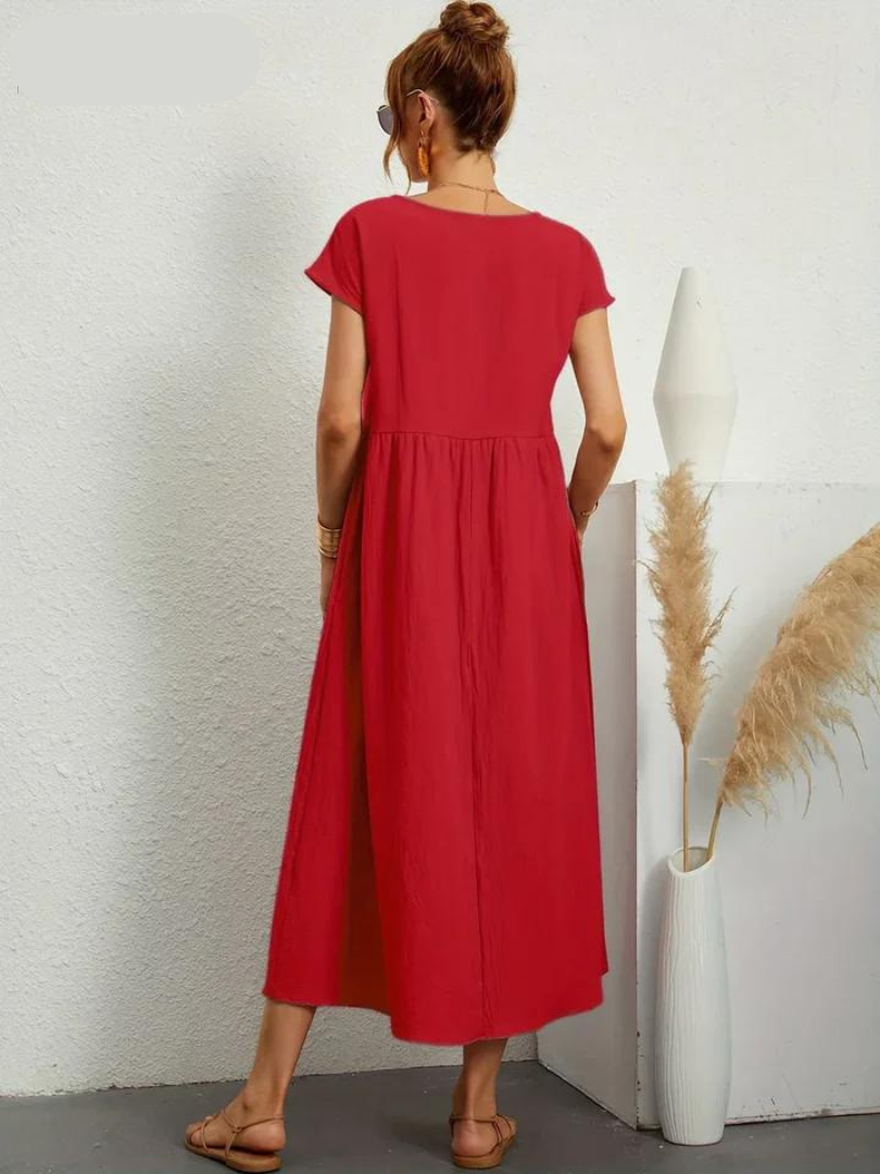 Ruby - Elegantes Kleid aus Baumwolle und Leinen