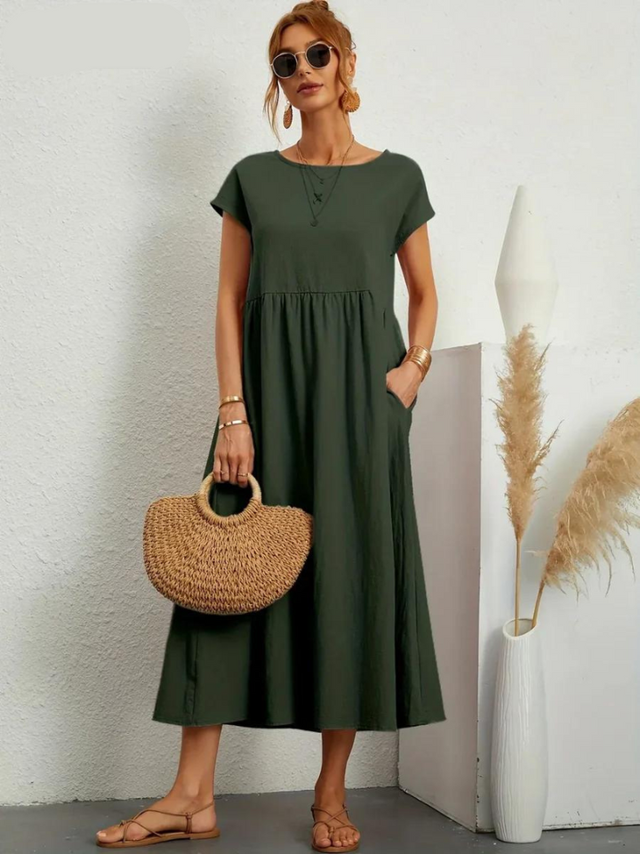 Ruby - Elegantes Kleid aus Baumwolle und Leinen