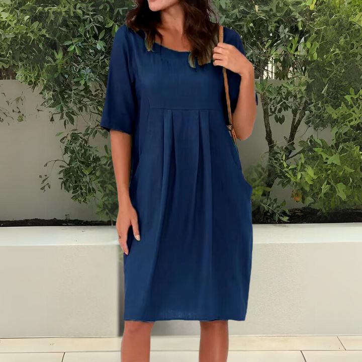 Sophia - Lockeres Kleid mit Tasche